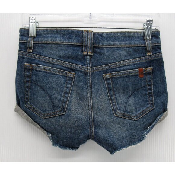 Joes Jeans Shorts 24 Cut-Off Mini Denim Stretch Logo Cuffed Lined - Picture 6 of 12